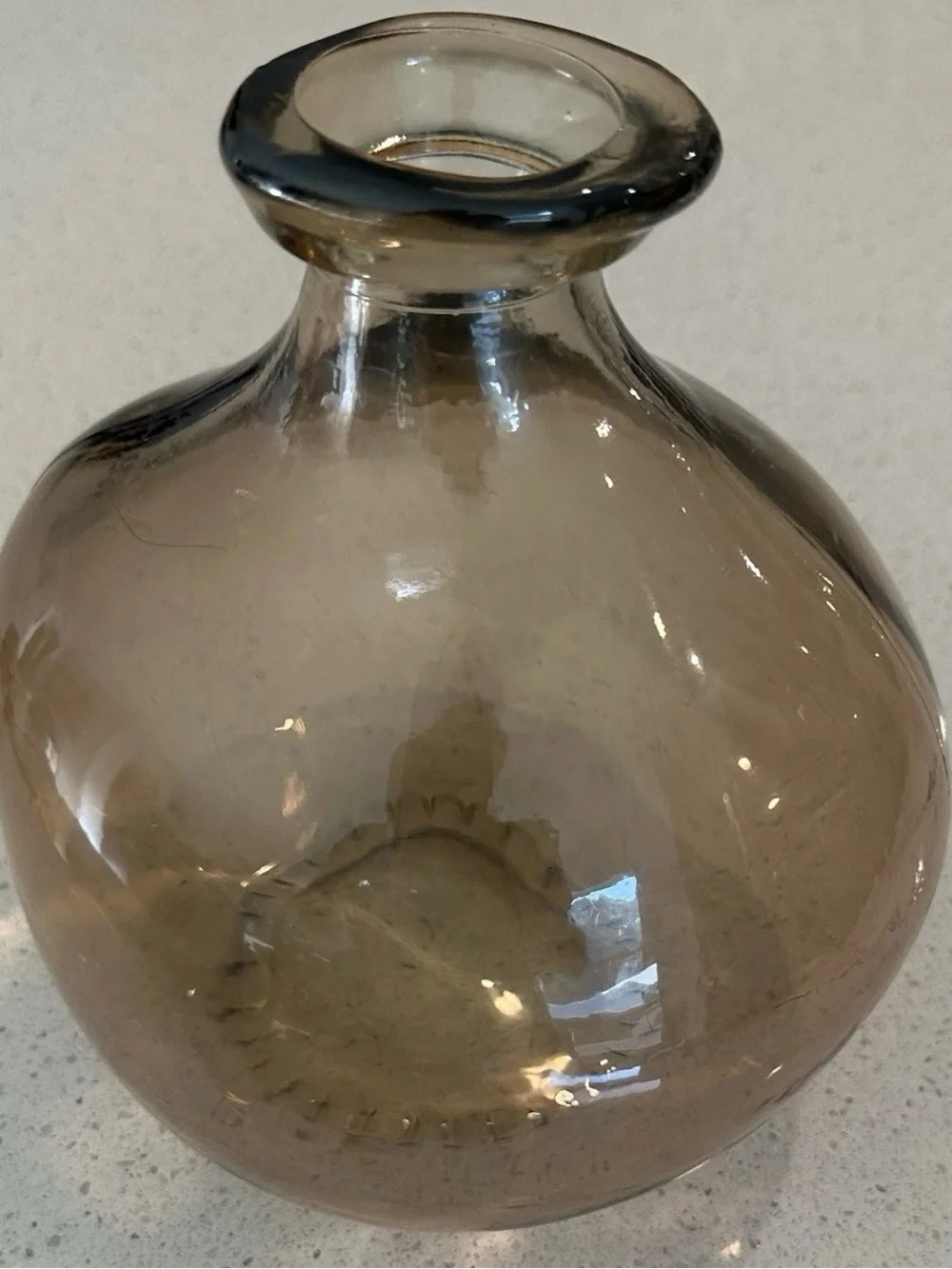 Smoky Glass Bud Vase - Rounded Neck
